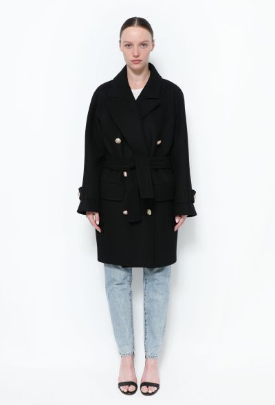 Balmain Classic Belted Wool Coat - 1 Balmain Classic Belted Wool Coat - 1