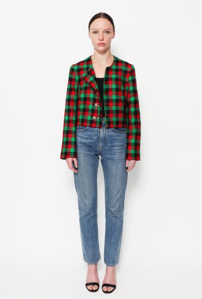 Céline Vintage Checkered Wool Jacket - 1 Céline Vintage Checkered Wool Jacket - 1