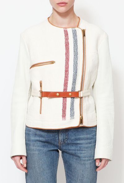 Céline Belted Linen Zip Jacket - 1 Céline Belted Linen Zip Jacket - 1