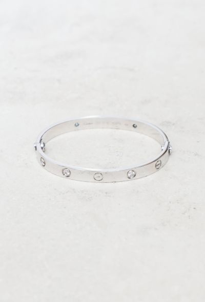 Cartier 18k White Gold Diamond Love Bracelet - 1