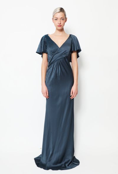 John Galliano Early 2000s Beaded Charmeuse Gown - 1 John Galliano Early 2000s Beaded Charmeuse Gown - 1