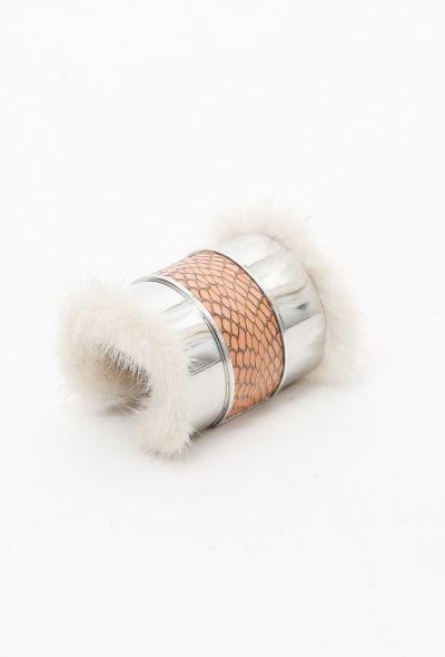 Exquisite Vintage Mink Fur and Python Cuff - 1 Exquisite Vintage Mink Fur and Python Cuff - 1