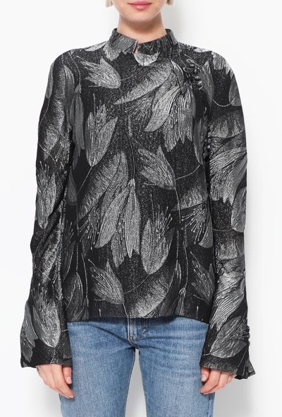 Christian Dior F/W 2009 Brocade Leaf Top - 1 Christian Dior F/W 2009 Brocade Leaf Top - 1