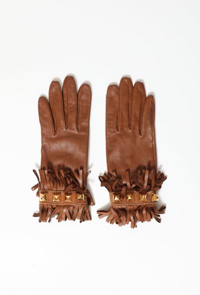 Hermès Fringed Medor Leather Gloves - 1 Hermès Fringed Medor Leather Gloves - 1