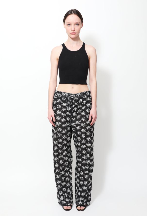Balenciaga Embroidered Wide-Leg Trousers - 1