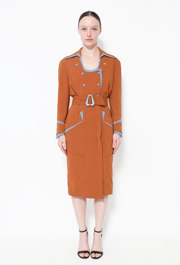 Thierry Mugler 80s Bicolor Belted Dress - 1