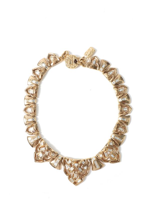 Saint Laurent Vintage Strass Embellished Collar Necklace - 1
