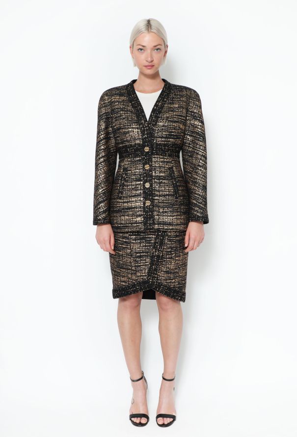 Chanel Pre-Fall 2019 Lamé Tweed Ensemble - 1