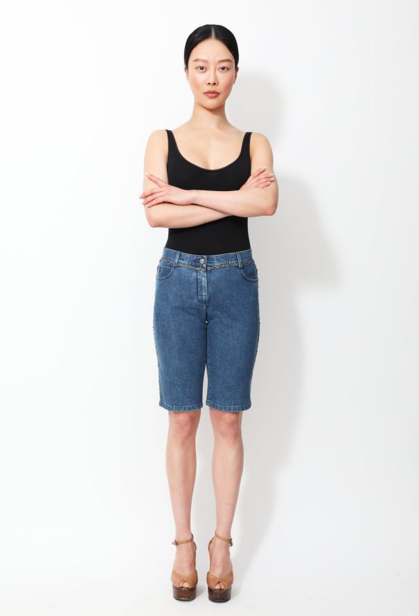 Chanel S/S 2006 Braided 'CC' Denim Shorts - 1