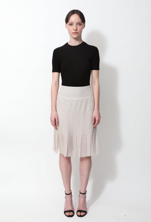 Chanel 2004 Silk Pleated Skirt - 1