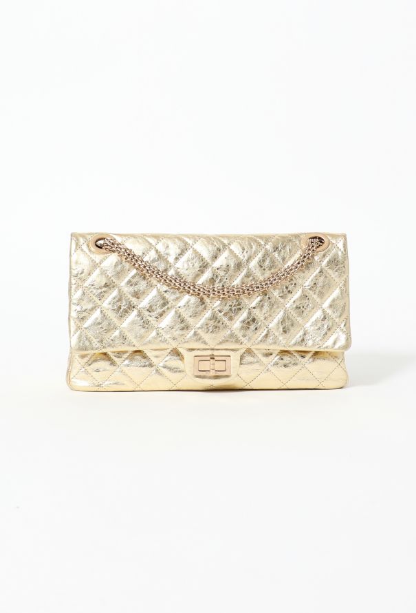 Chanel Gold Metallic 2.55 Maxi Flap Bag - 1