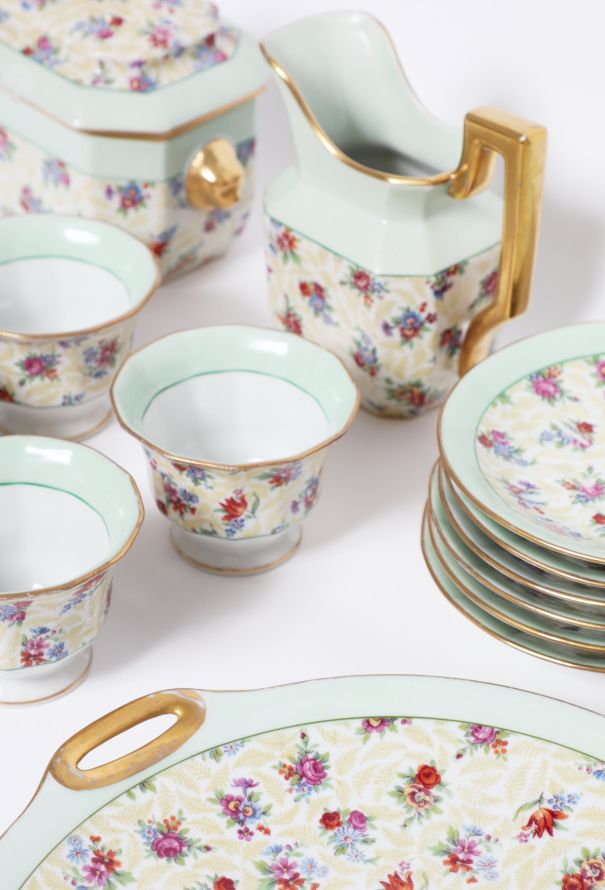Vintage Objects & Decor Floral Limoges Porcelain 6-piece Tea Set - 1