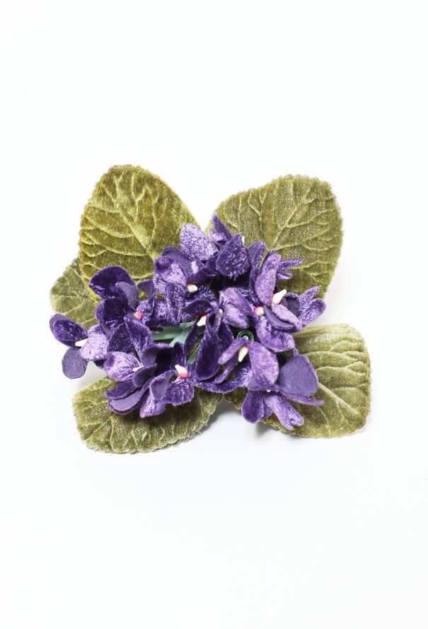 Chanel Violet Flower Velvet Brooch - 1