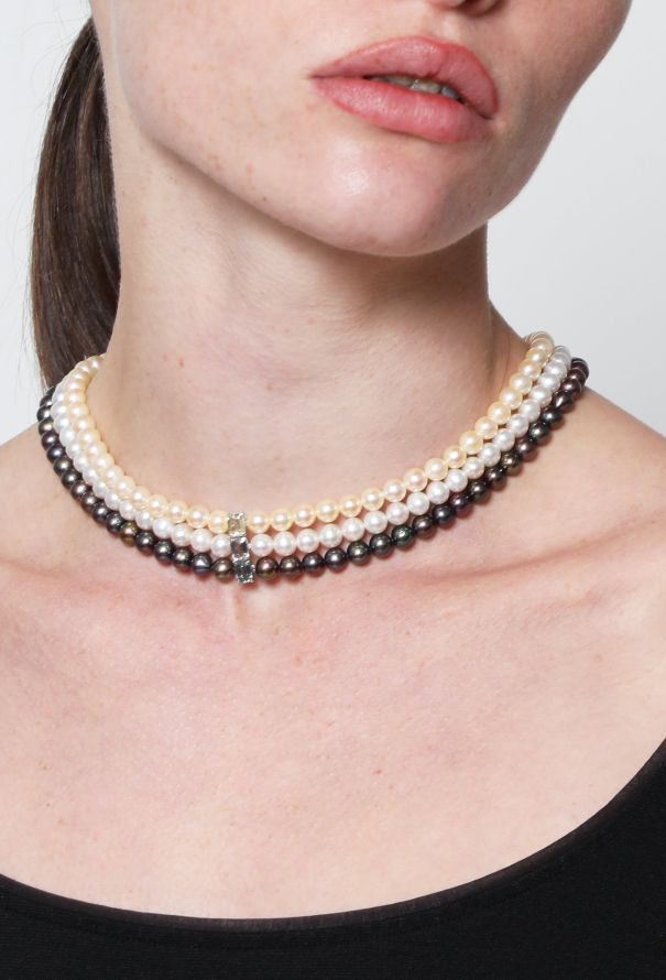 Vintage Fine Jewelry STUNNING Layered Row Pearl Necklace - 3 Vintage Fine Jewelry STUNNING Layered Row Pearl Necklace - 3