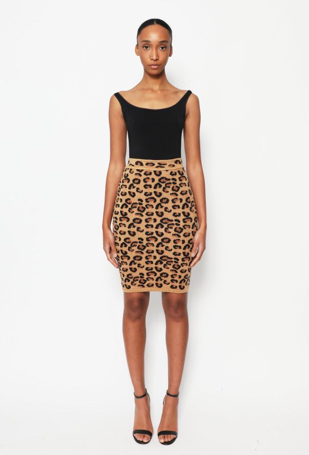 Alaïa F/W 1991 Leopard Knit Skirt - 1