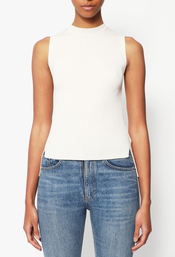 Céline Ribbed Slit Top - 1