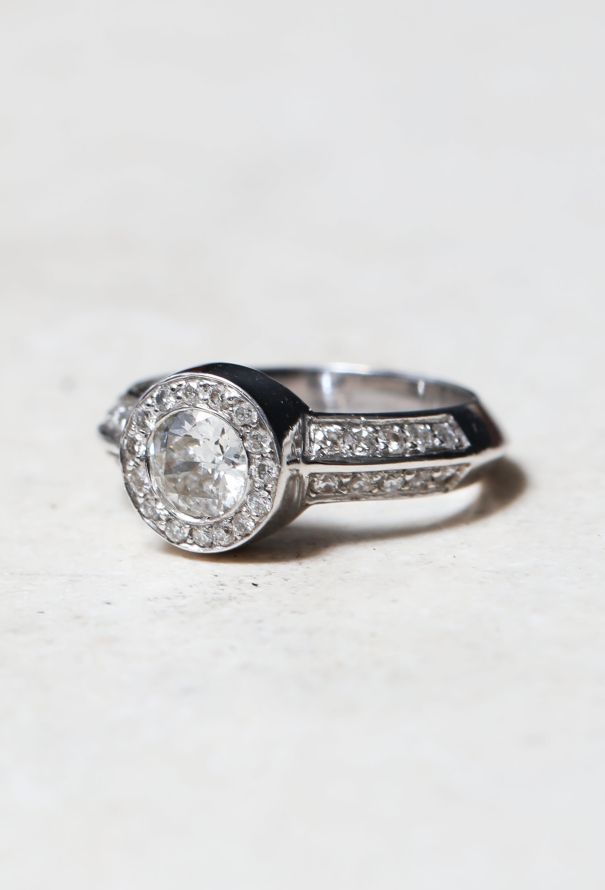 Vintage Fine Jewelry 18k White Gold & Diamond Ring - 1