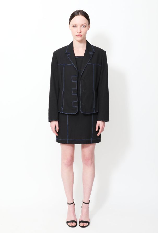 Gianni Versace Jeans Couture' Stitched Trim Dress Ensemble - 2 Gianni Versace Jeans Couture' Stitched Trim Dress Ensemble - 2