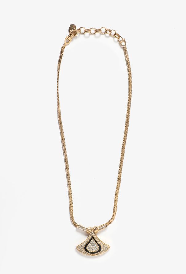 Dior 80s Strass Pendant Necklace - 1