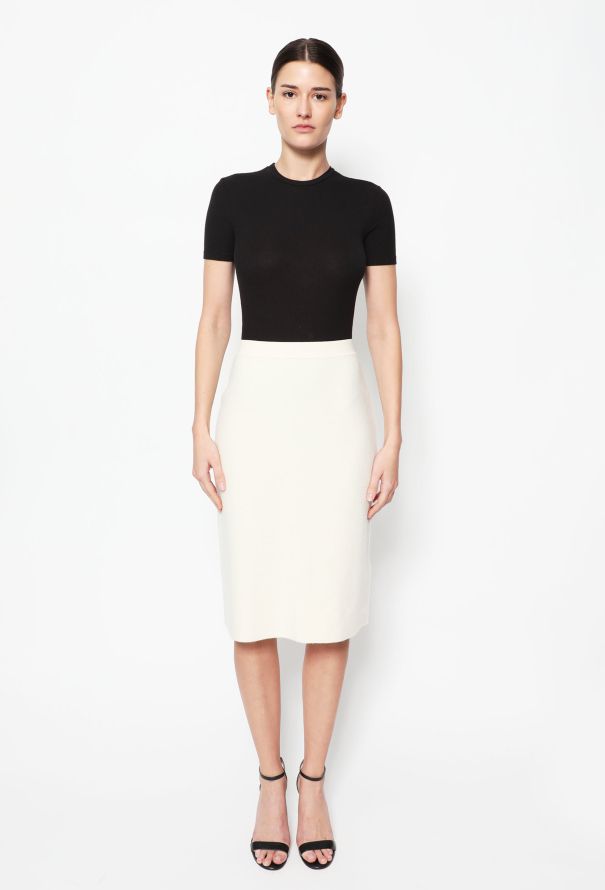 Bottega Veneta 2021 Ivory Wool Skirt - 1