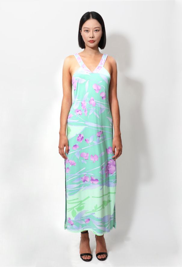 Exquisite Vintage Leonard Floral Print Slip Dress - 1