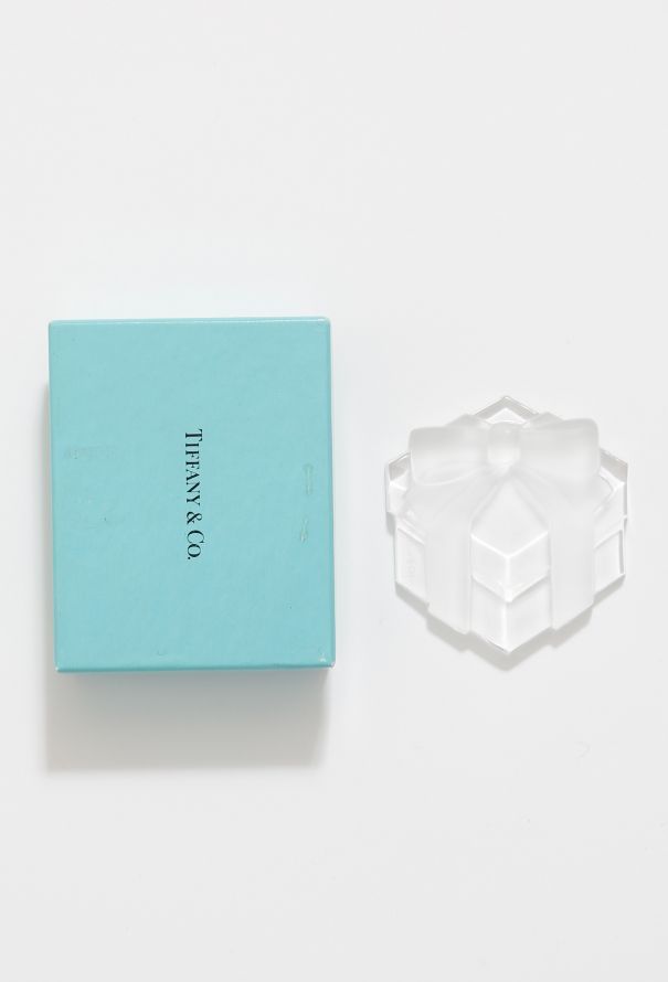 Tiffany & Co Glass Paperweight with Original Box - 1