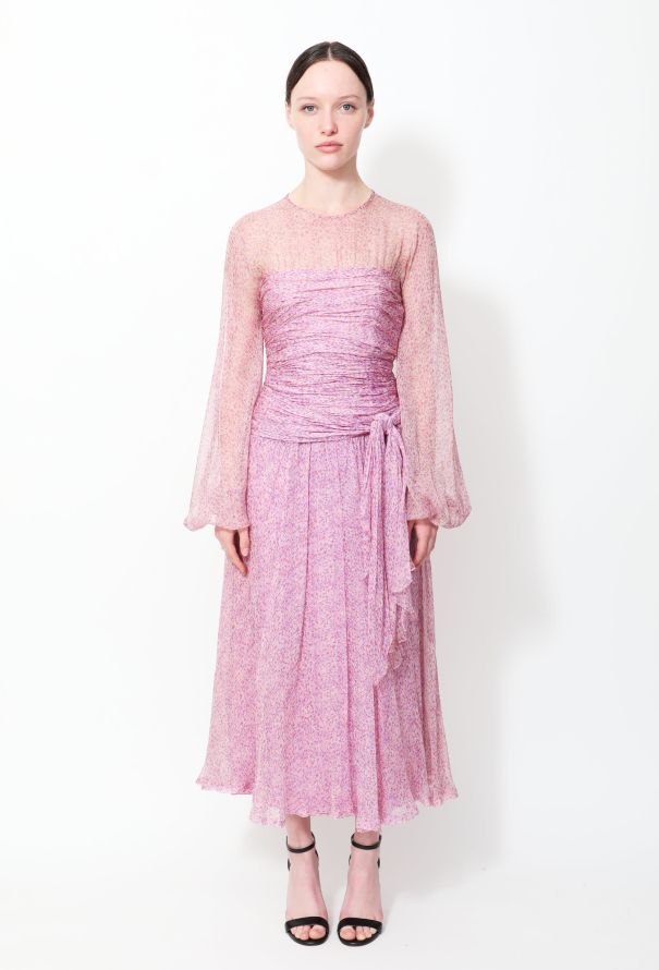 Jean-Louis Scherrer Floral Flowing Silk Dress - 1