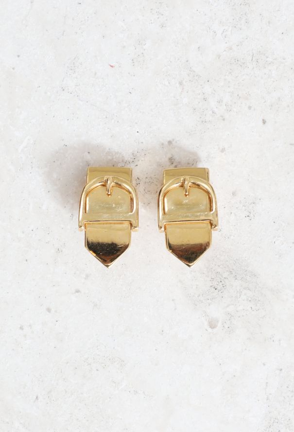 Christian Dior Metallic 'D' Belt Clip Earrings - 1