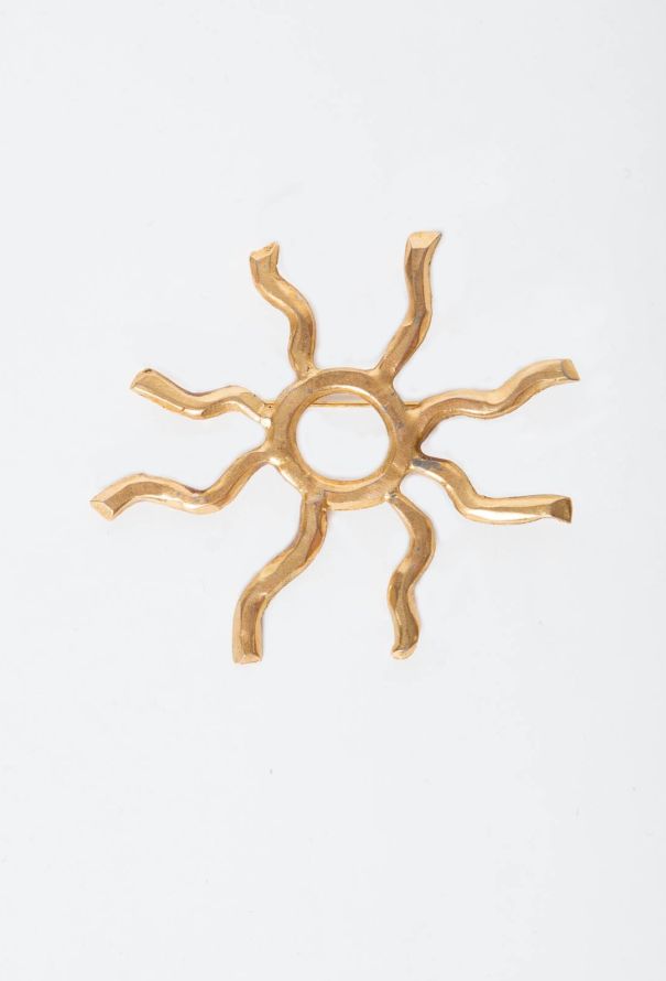 Christian Lacroix Vintage Metallic Sun Brooch - 1