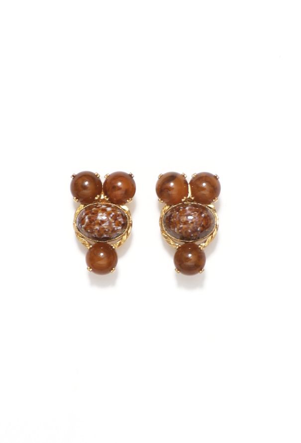 Exquisite Vintage Braided Resin Clip Earrings - 1