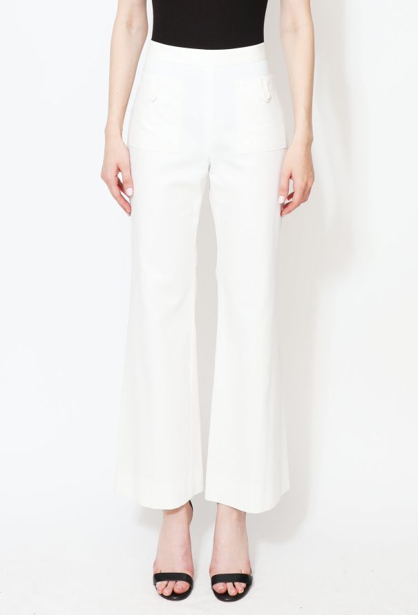 Chanel Flared Cotton Sailor Button Trousers - 1