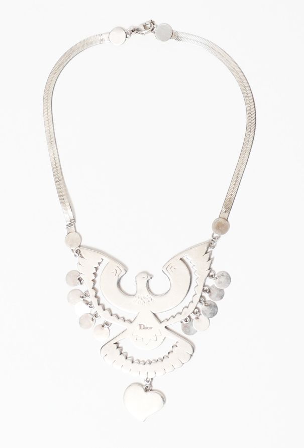 Christian Dior Vintage Silver Eagle Necklace - 1
