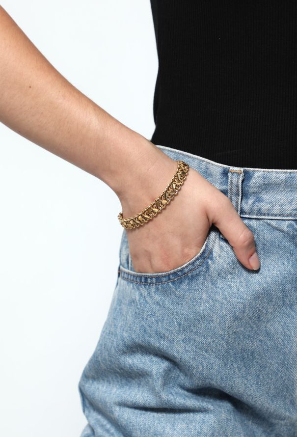 Vintage Fine Jewelry 18k Yellow Gold Chainlink Bracelet - 1