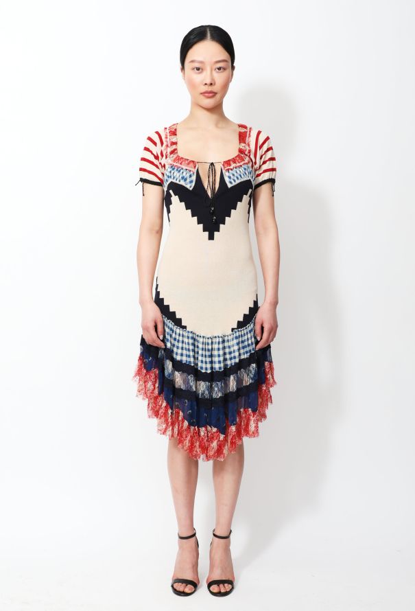 Jean Paul Gaultier Early 2000s Western Lace Gingham Dress - 1