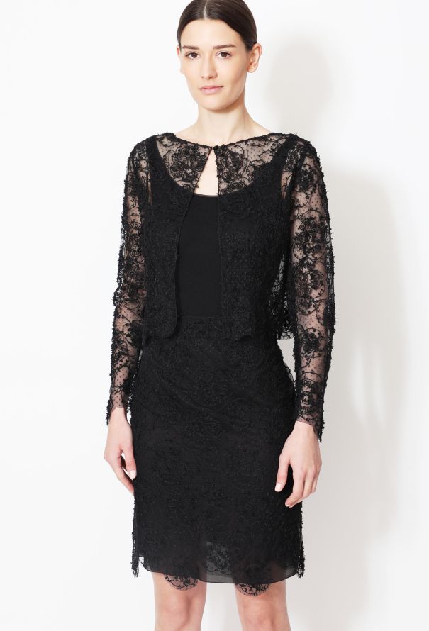 Chanel Embroidered Lace Bolero & Skirt Set - 3