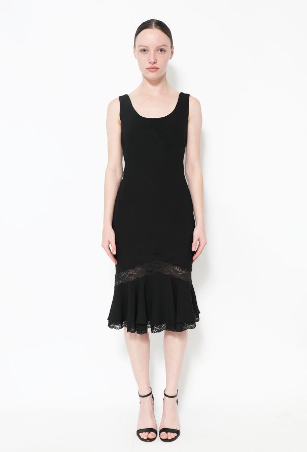 Christian Dior 1999 Lace Trim Bias Dress - 1
