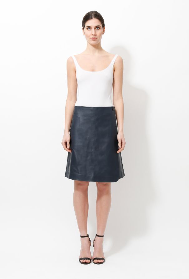 Céline Wrap Leather Skirt - 1