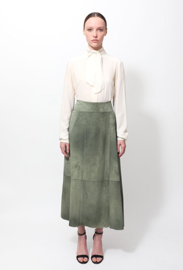 Bottega Veneta 2018 Panelled Suede Skirt - 1