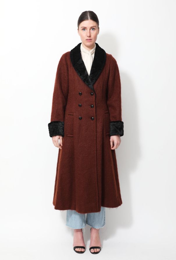 Exquisite Vintage Guy Laroche Mohair Velvet Trim Coat - 1