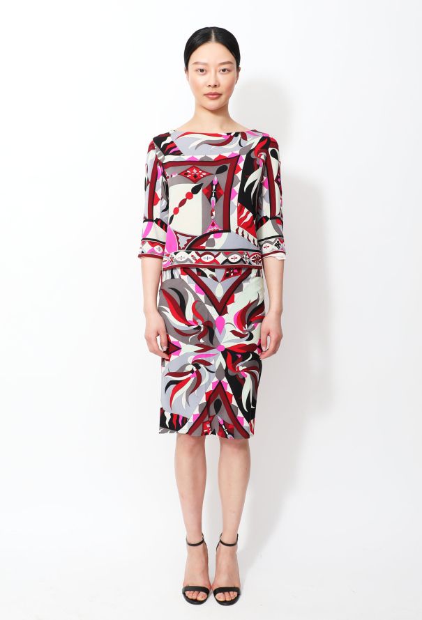 Emilio Pucci Vintage Graphic Silk Skirt Ensemble - 1