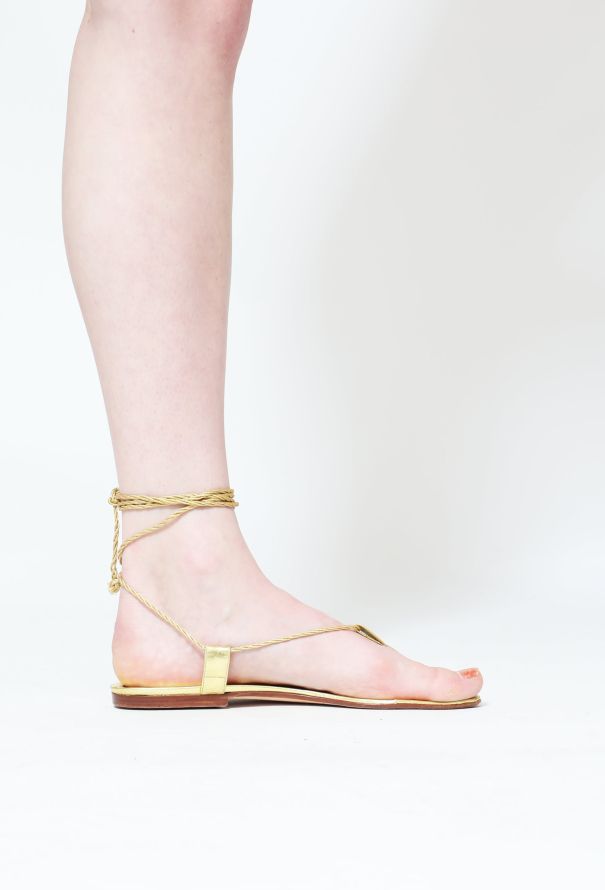 Manolo Blahnik Metallic Lace-Up Sandals - 2 Manolo Blahnik Metallic Lace-Up Sandals - 2