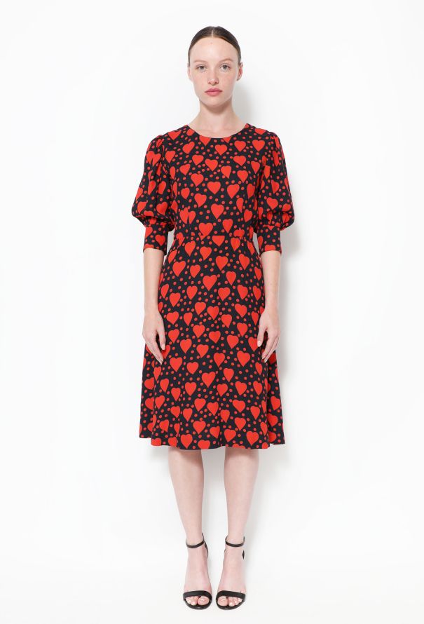 Saint Laurent COLLECTOR 1971 Heart Print Dress - 1