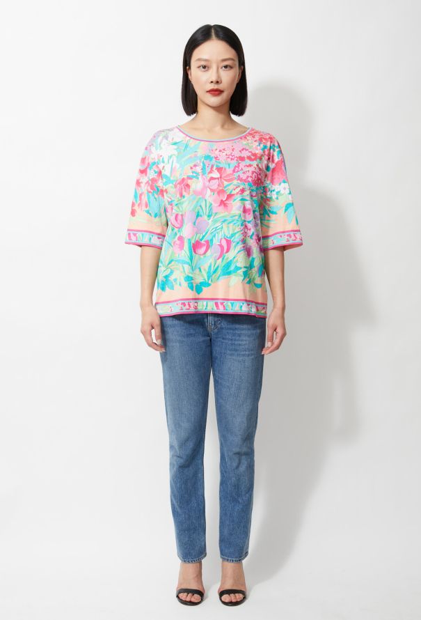 Exquisite Vintage Leonard Floral Print Top - 1