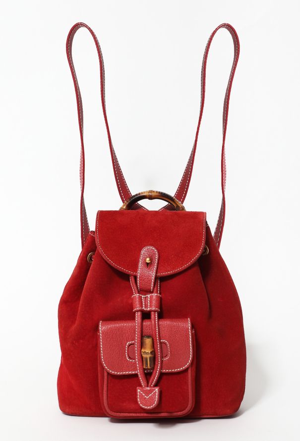 Gucci '90s Suede Bamboo Backpack - 1