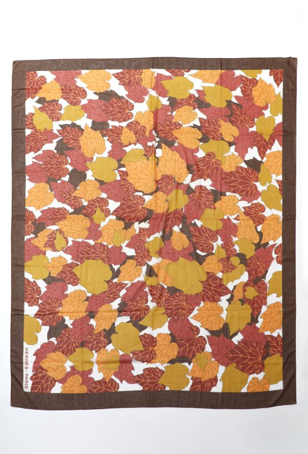 Hermès Leaf Printed Shawl - 1