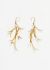 Vintage Fine Jewelry 18k Yellow Gold Leaf Pendant Earrings - 1