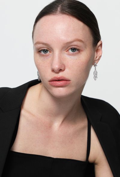 Vintage Fine Jewelry 18k White Gold and Diamond Earrings - 1 Vintage Fine Jewelry 18k White Gold and Diamond Earrings - 1