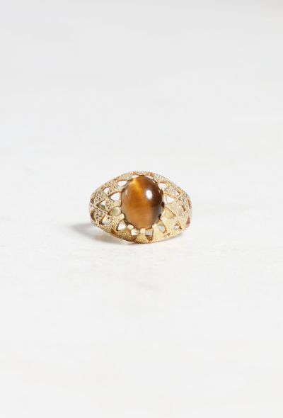 Vintage Fine Jewelry 18k Yellow Gold and Tiger's Eye Ring - 1 Vintage Fine Jewelry 18k Yellow Gold and Tiger's Eye Ring - 1