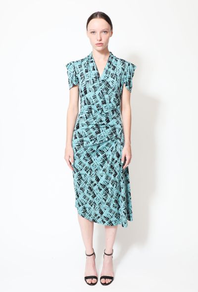 Diane Von Furstenberg Graphic Silk Wrap Dress - 1 Diane Von Furstenberg Graphic Silk Wrap Dress - 1